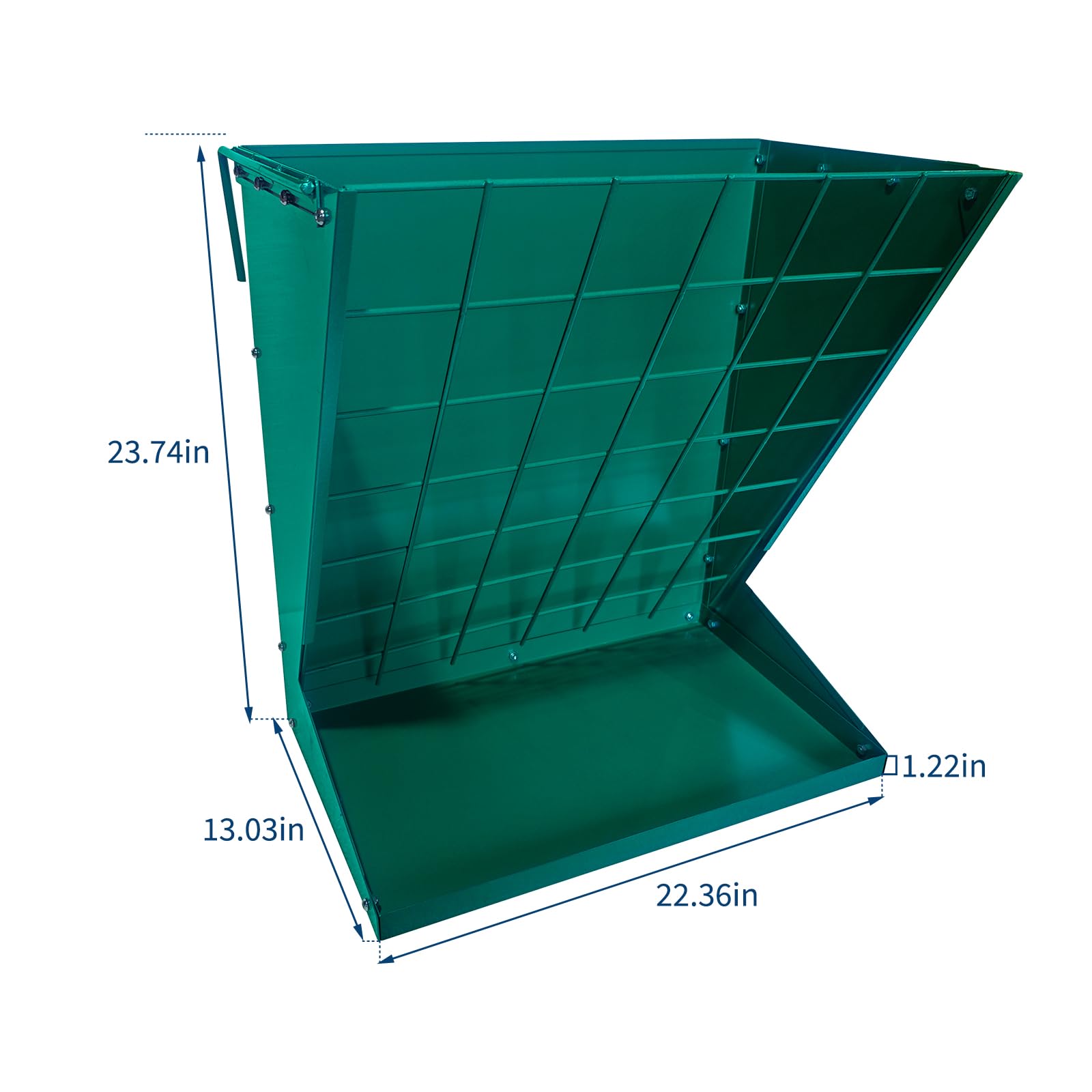 Garvee Henera de Pared 2 en 1 para Caballos y Ganado, Comedero de Heno y Grano de Acero al Carbono con Recubrimiento de Polvo, Alimentador de Forraje Resistente para Cabras y Ovejas, Verde Oscuro