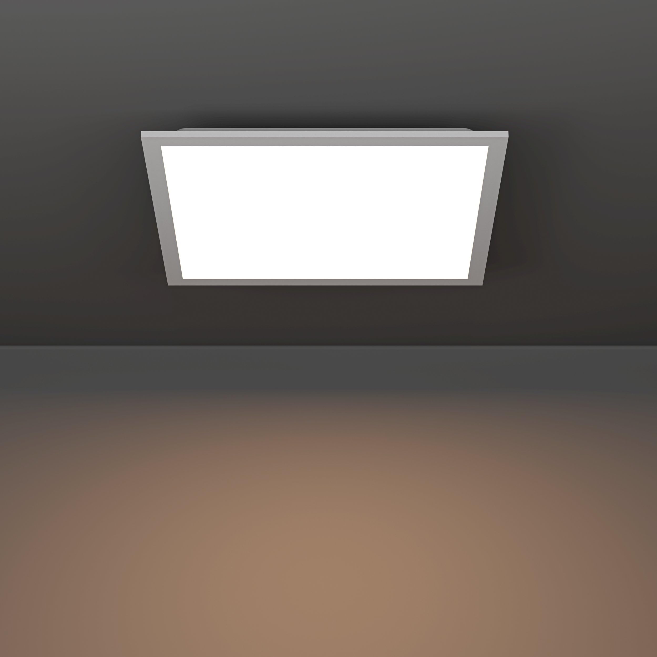 Eglo Plafonnier LED Moradillo, lampe de plafond avec dip switch, panneau | plat en métal et plastique blanc, éclairage blanc chaud, blanc neutre, blanc froid, luminaire 40 x 40 cm