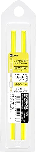 Miniatura 8 de KUTSUWA NEONPITSU - Lápiz iluminador mecánico seco, plomo de neón de 0.150 in, 1ea, amarillo fluorescente (PA020YE)