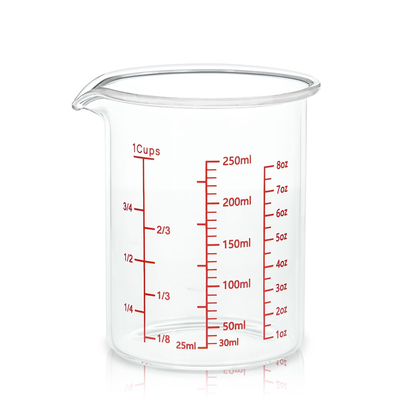 BCnmviku Small Measuring Jug 250ml,Borosilicate Measure Cup for Cooking