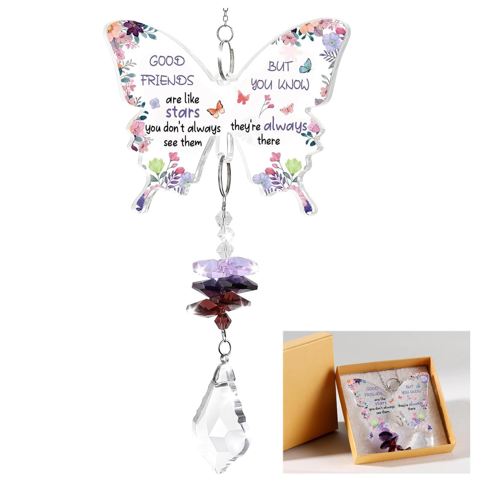 Bytleoutj Women's Light Friend Gifts For Crystal Suncatcher Birthday Gifts For My Special Friend, Best Friendship Presents To My Bestie Christmas Anniversary Graduation Gifts (Friend)