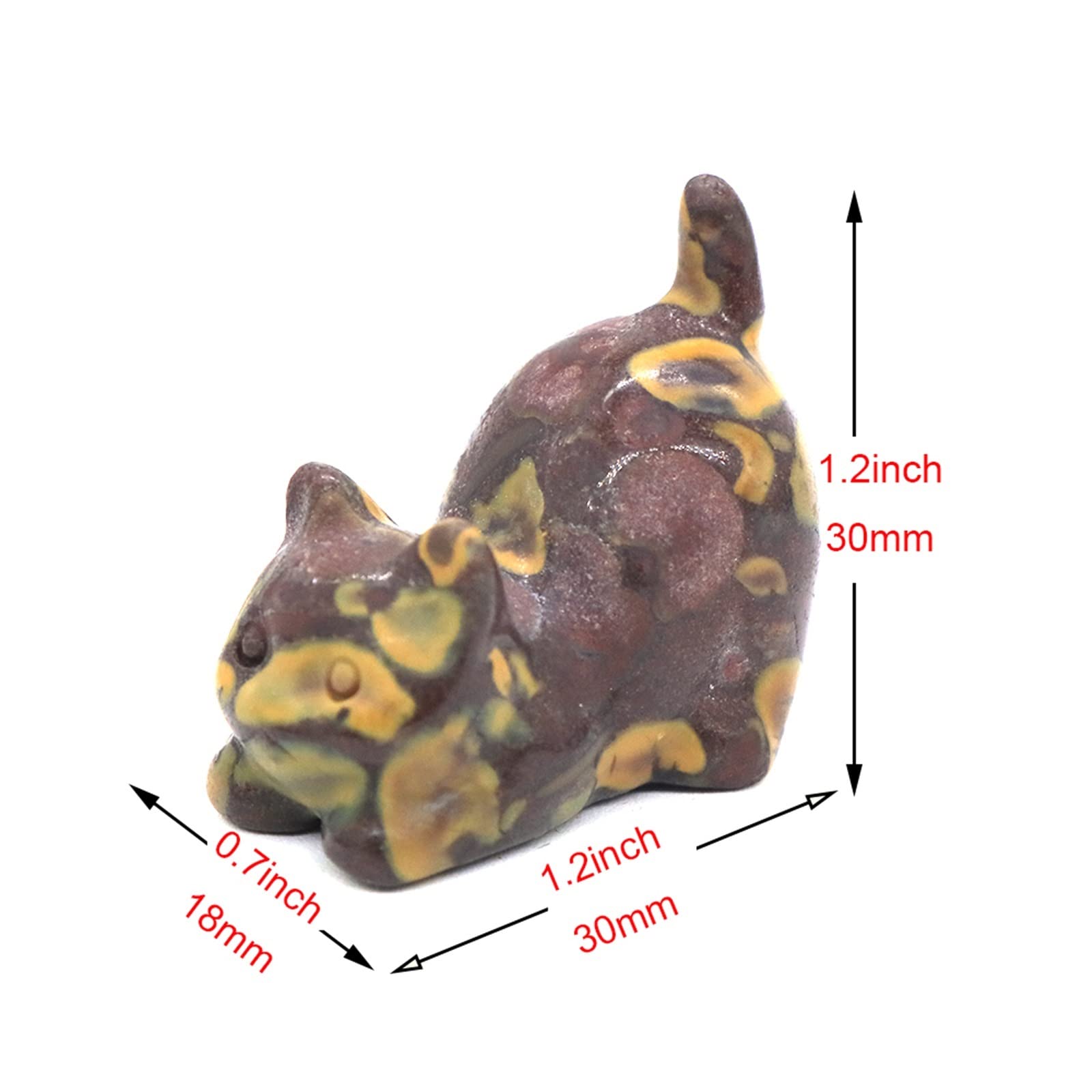 Figura de Mini gato de 30mm, estatua de Animal de cristal tallada en piedra Natural, adornos artesanales de piedras preciosas, decoración de la habitación del hogar, 1 ud. decoración de la habitación