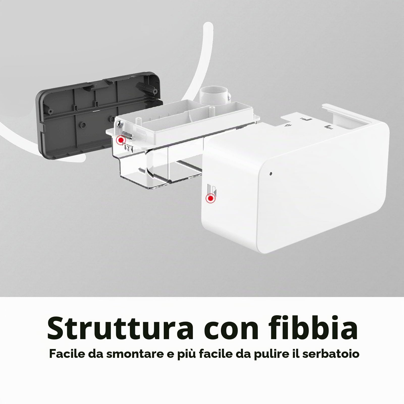 Pompa di scarico automatica silenziosa, montaggio a parete, aria condizionata, pompa di rimozione della condensa, 24 l/h, capacità 200 ml, altezza di sollevamento 12 metri
