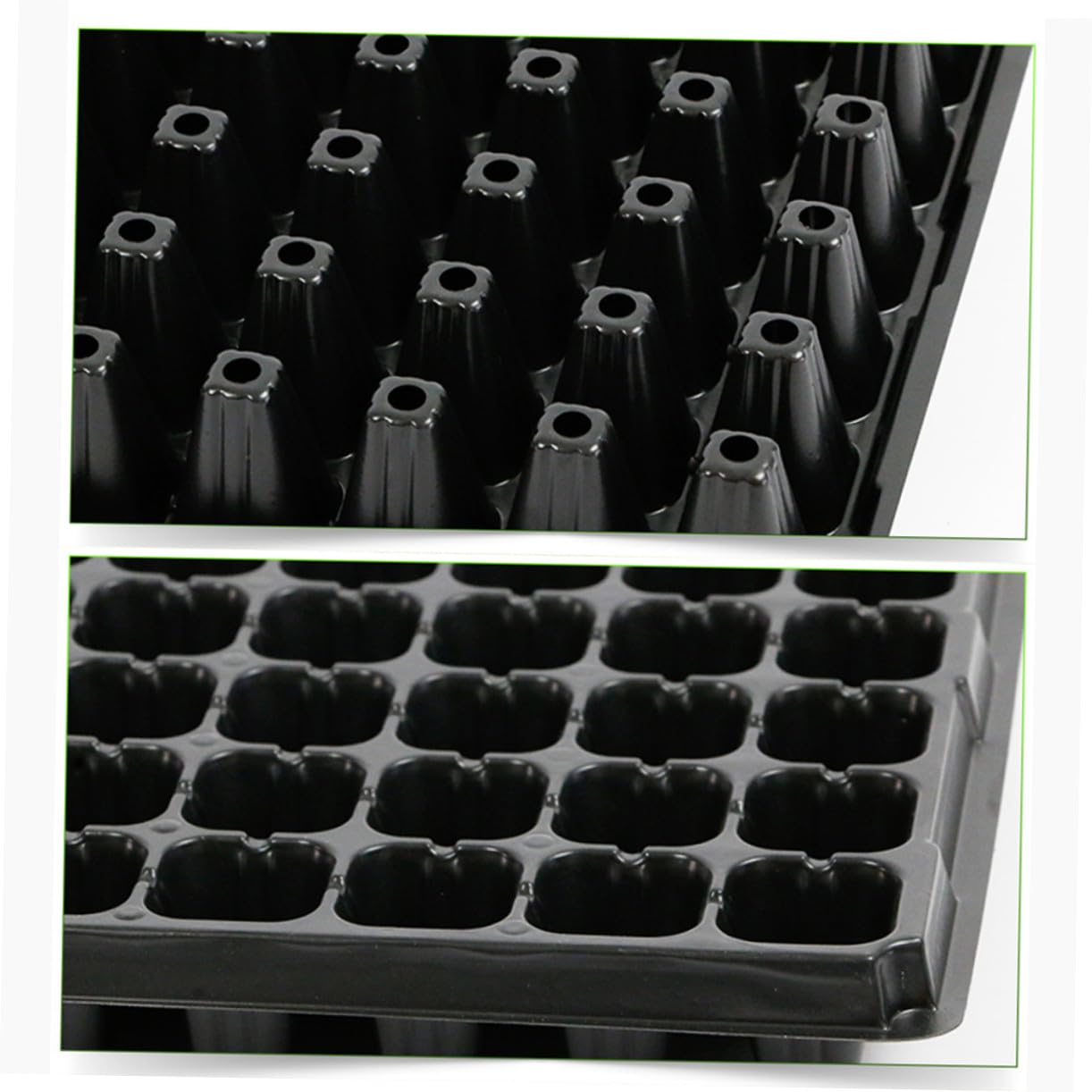 Vassoio per Semi da Giardino 105 Celle Fori PVC Nero 10 Pezzi
