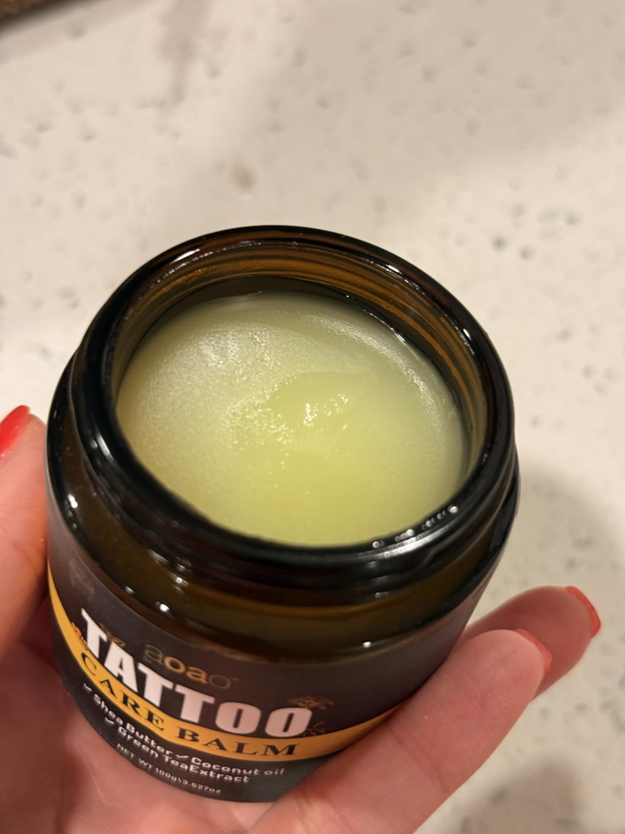 AOAO Tattoo Aftercare Balm, Protective Care Formula for New Tattoos, Color Reviving Moisturizer for Old Tattoos with Shea Butter & Coconut Oil, No-Petroleum, Non-Greasy for Men & Women, 100g/3.527oz