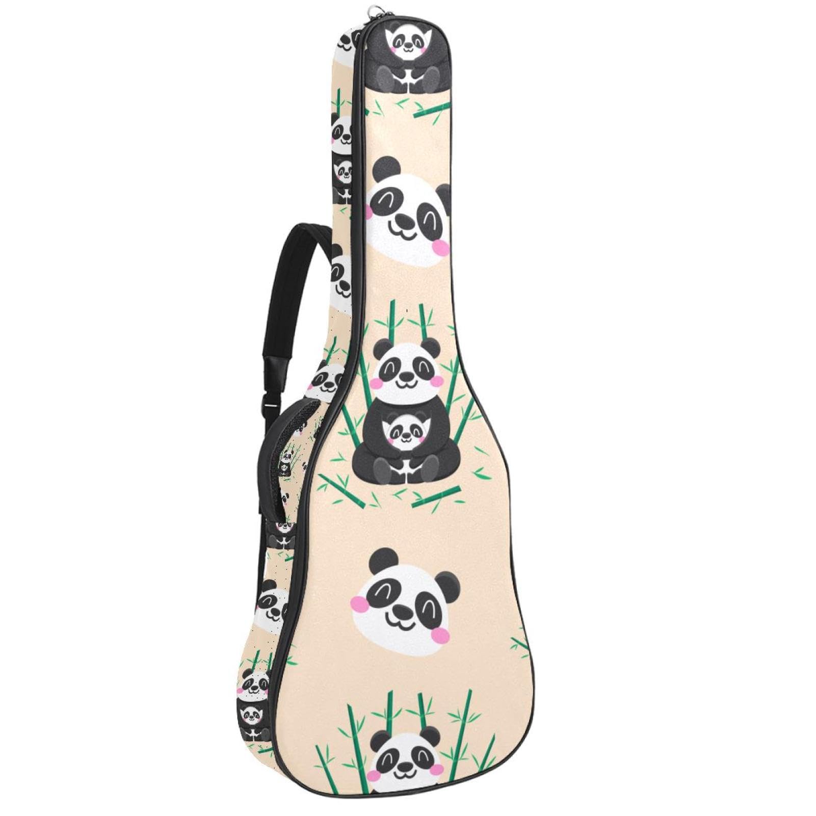 Torba na gitarę akustyczną wodoodporny plecak na gitarę grubo miękka wyściełana panda klasyczna obudowa na gitarę, wielobarwny, 42.9x16.9x4.7 in, Organizer do torby