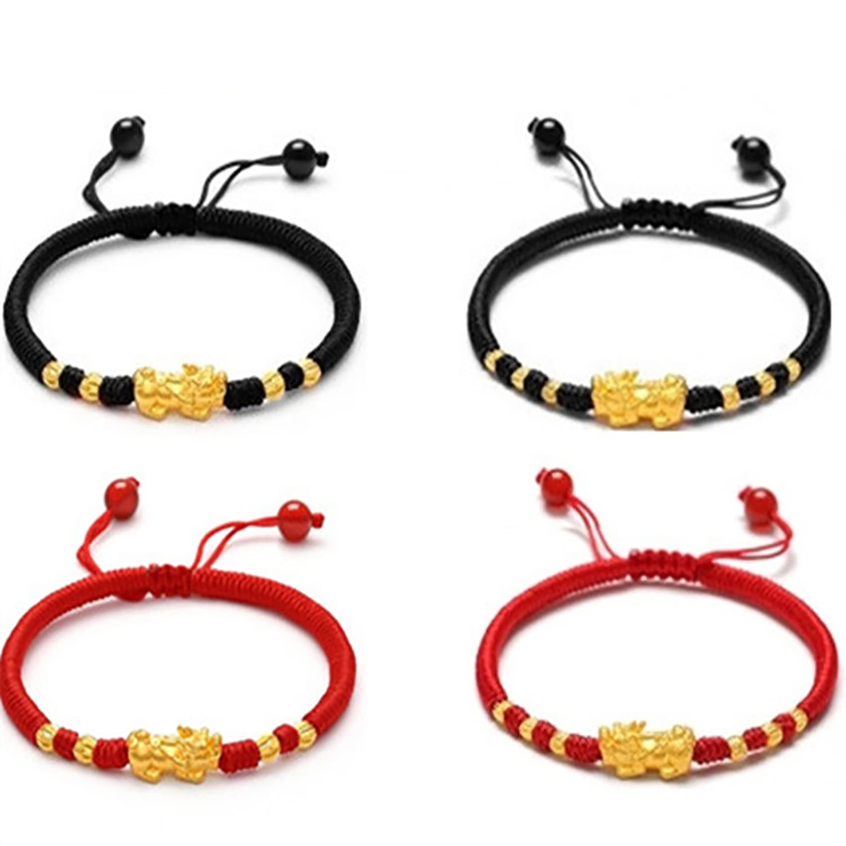 Pulsera de riqueza Feng Shui, pulsera de cuentas de jade, pulsera de riqueza Pixiu, pulsera de hilo rojo, amuleto para protección, ahuyentar a los espíritus malignos, atraer prosperidad, bu