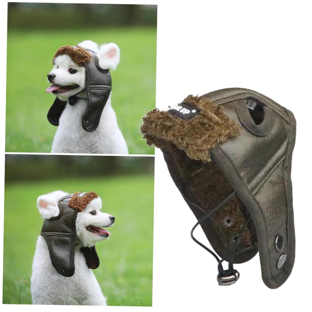 Didiseaon Creative Pet Costume Pilot Hat for Cats and Dogs, Black Pu Material with Simple Design, Lovely Style Suitable for Occasions and Photo Sessions, Makes Pets Stand