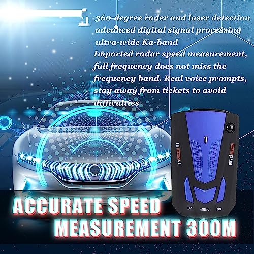 Newest V7 Radaretector for Cars, Driving Aids with Mute Memory, Long Range Detection, City/Highway Mode, Led Display, Ideal Gift for Cars (Blue)