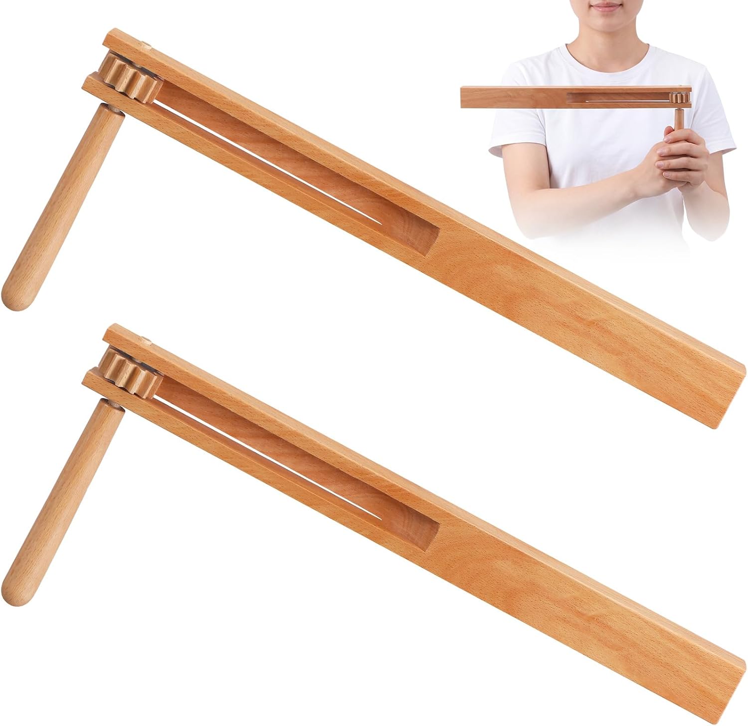 2 Pcs Wooden Matraca Noisemakers, 10 inch Ratchet Rattles for Sport | For soccer game fans, Hand spun ratchet, No batteries needed, DIY team colors, Mexican fiesta use, Graduation cheering