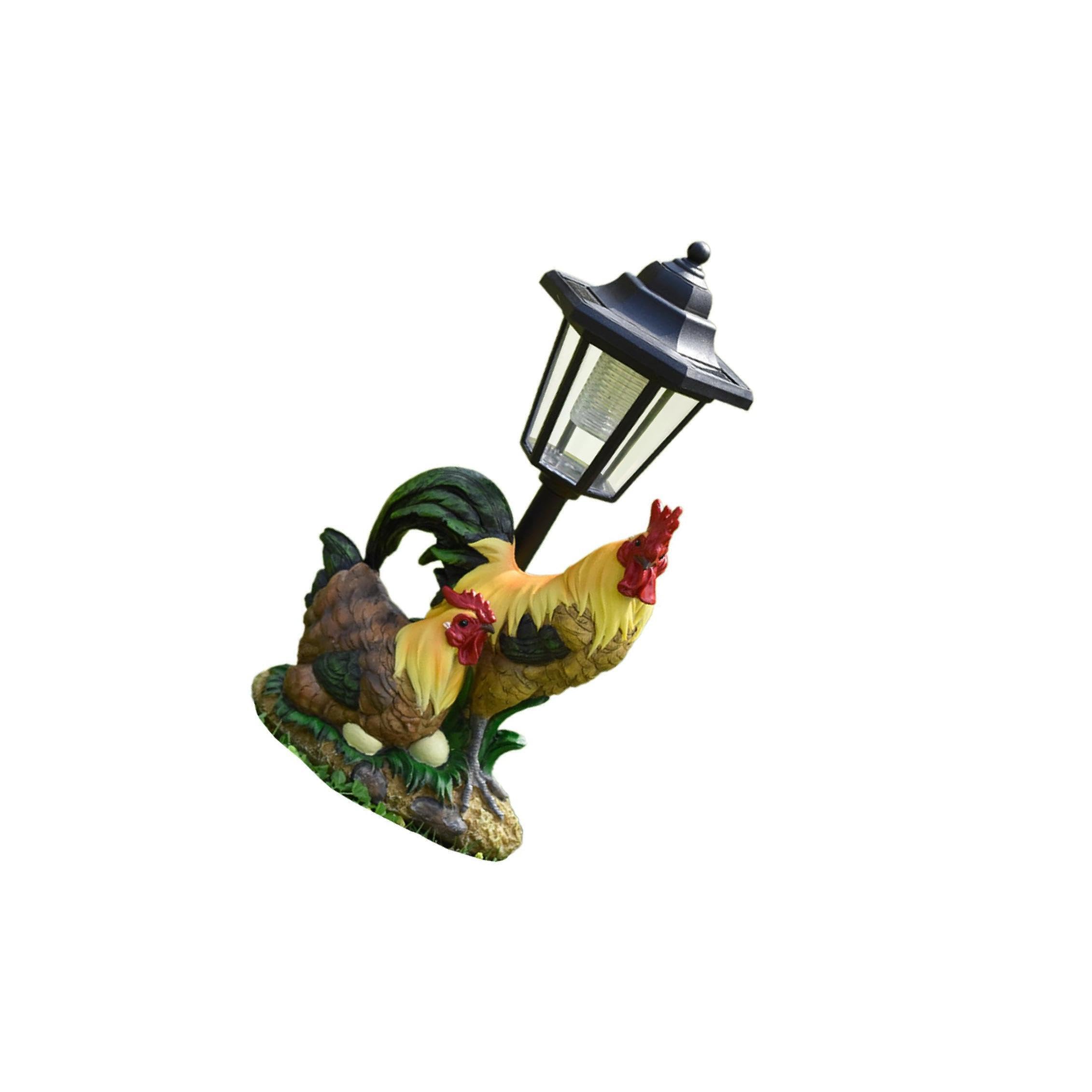 mophrati Enchanting Outdoor Statue Balcony Figurine Solar Powered Post Lamp Captivating Eyes With Stunning Details And Warm Glow Resin Sculpture Outdoor