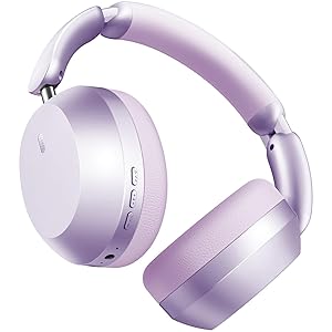 Wentronic Y04 Bluetooth Headphones Active Noise Cancelling Wireless Over Ear Headsets 48 Hours Playtime High Sound Quality Foldable Earphones with Soft Ear Cushion for Travel - Purple
