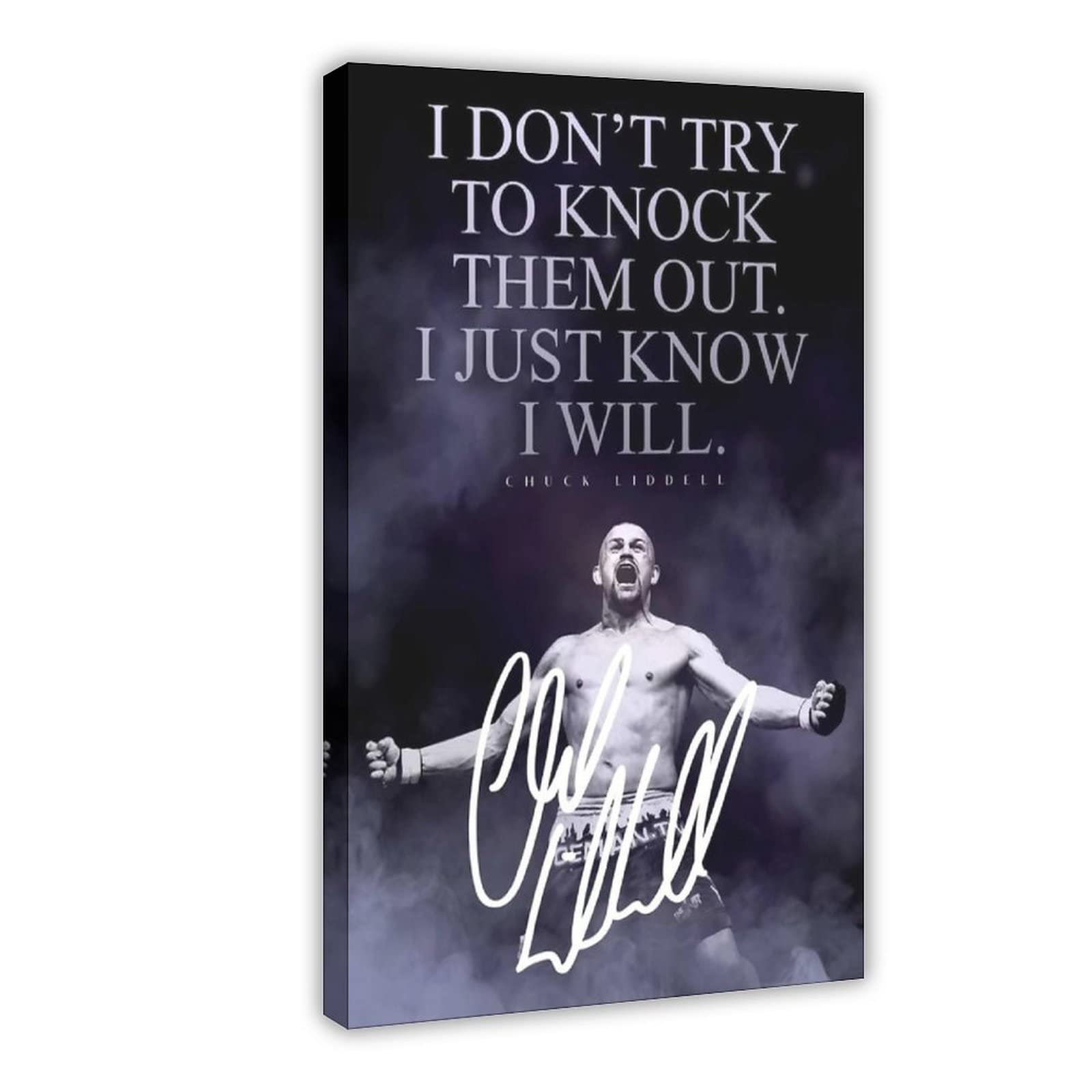 RIKCAT Chuck Liddell Signed Poster Canvas Poster Bedroom Decor Sports Landscape Office Room Decor Gift Frame-style 20x30inch(50x75cm)