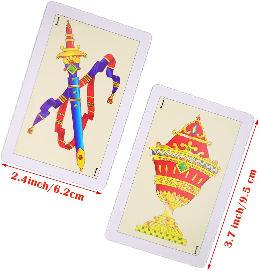 CDBXRA 2 Decks Spanish Playing Cards Cartas Españolas, Baraja Española, Briscas Cards Puerto Rico, Mexican Playing Cards, Plastic Spanish Cards, Barajas Espanolas Plasticas(with Playing Card Boxes)