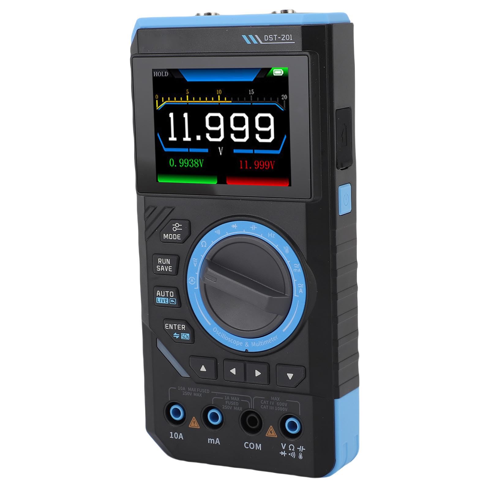 Tangxi Tragbares Digitales Oszilloskop-Multimeter, Analoger Signalgenerator mit 2 Sonden für Labor und Ausbildung, 1 MHz