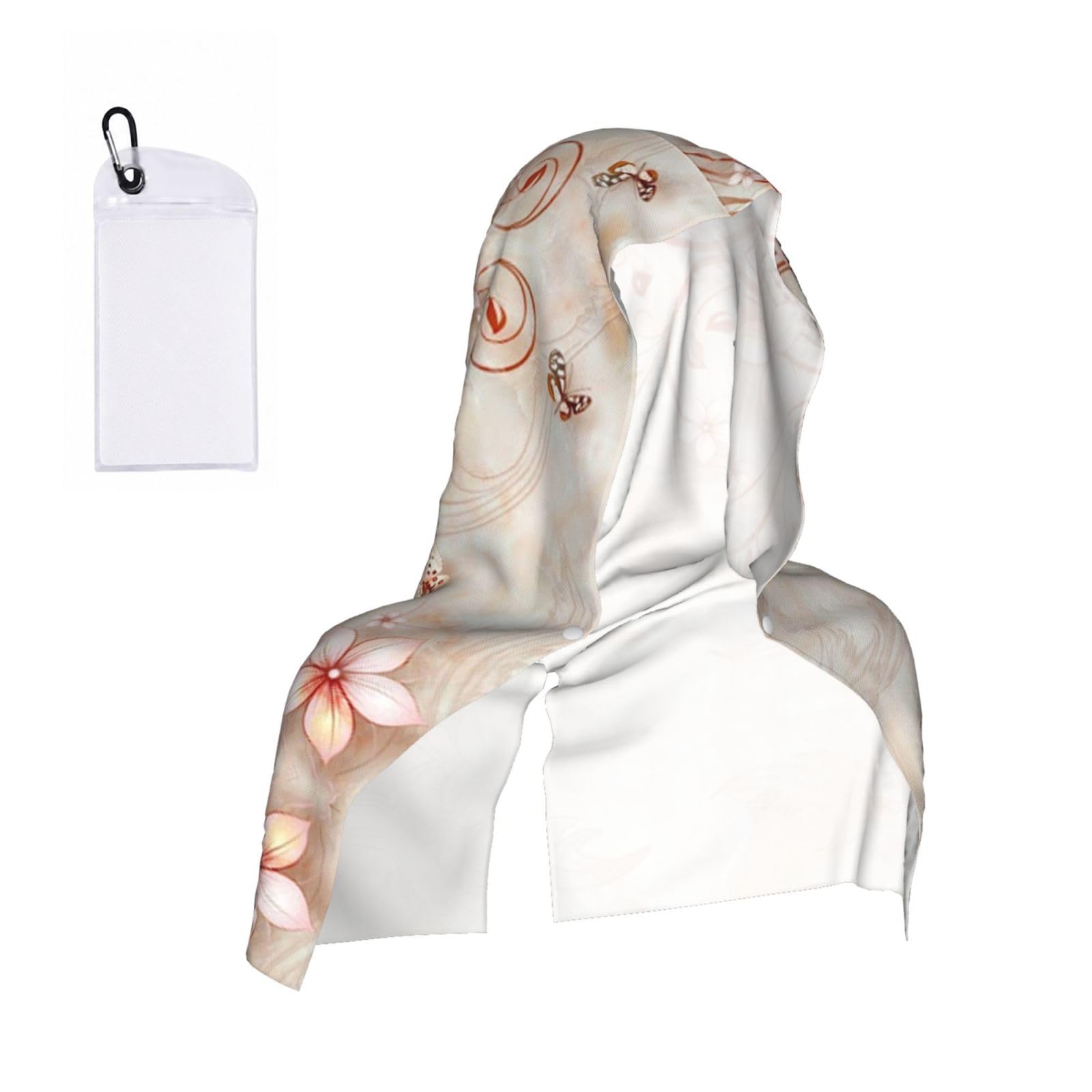 ESNAIUVCD Flower Print Multifunctional Cooling Hoodie Bandana Portable Sweat Absorbing Design For Beach Workouts Exercise Heat Relief Accessories