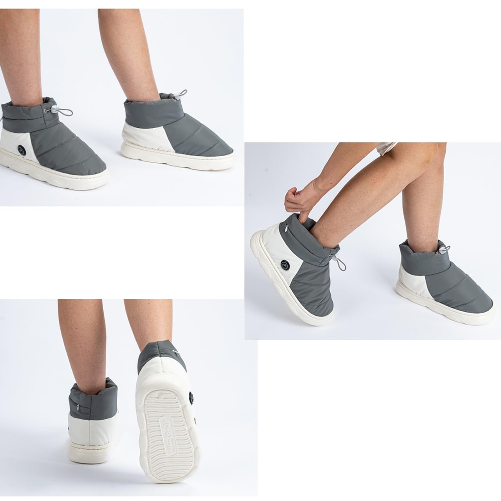 Botas térmicas recargables para hombres y mujeres, botas cálidas de invierno, para parejas, calentadores de pies, zapatos USB, batería de 4000 mAh con 3 niveles de calefacción, zapatos de calefacción