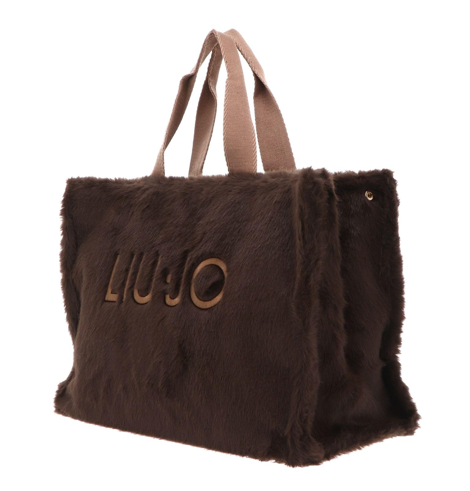 Liu Jo borsa shopper borsa a tracolla Fake Fur Tote Bag T. Moro marrone scuro