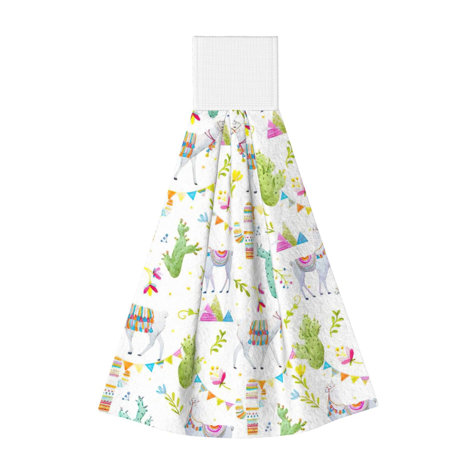 DUWAA Alpaca Llama Cactus Flag Mountain Print Hanging Hand Towel Quick Dry Bathroom Towel Soft Kitchen Towel