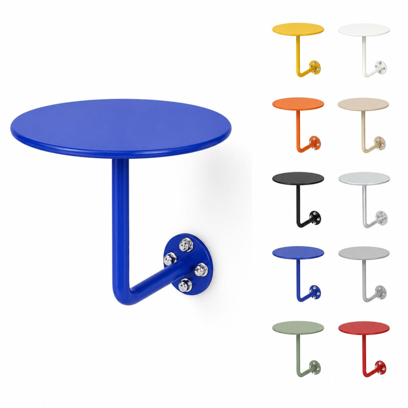 Mesa auxiliar de pared azul para cafetería y escritorio de sofá en pisos pequeños