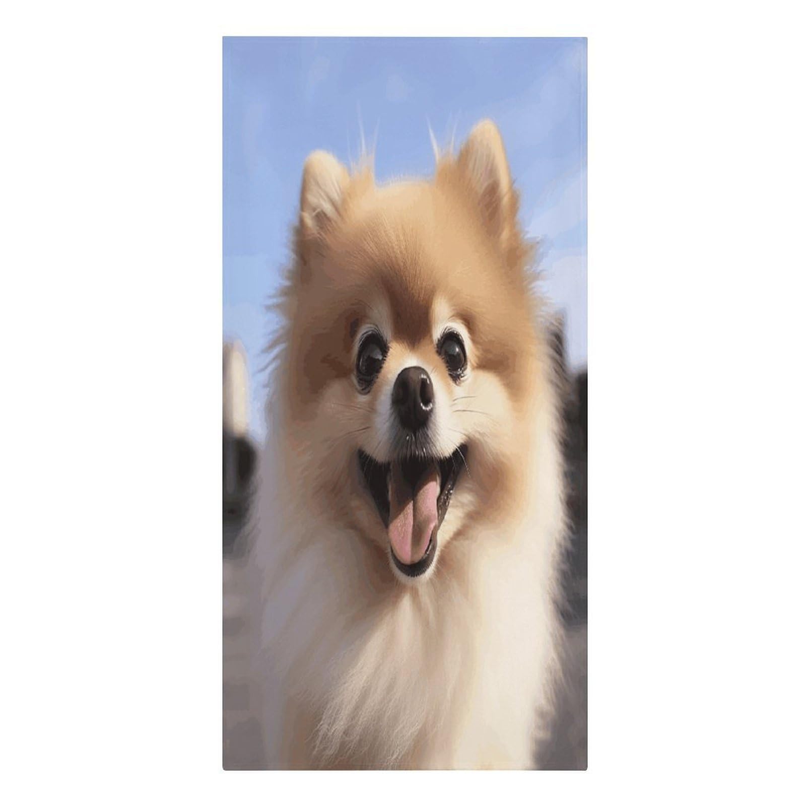 VstaDank Happy Pomeranian Beach Towels 30"x61" Microfiber Super Absorbent Large Bath Towels Cozy Soft Swim Travel Towel Quick Dry Thin Pool Towel Beach Accessories for Outdoor Adult