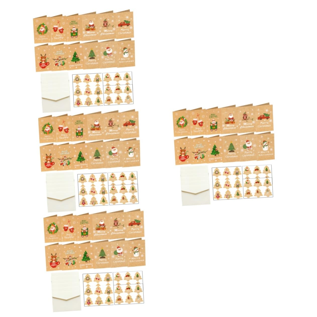 SHINEOFI 96 Sätze Nachrichtenkarten Geschenkkarten weihnachtskarte set Weihnachtspostkarten Festival-Einladungskarten Weihnachtsgeschenkkarte Grußkarten Weihnachtsgrußkarte Weihnachtskarten