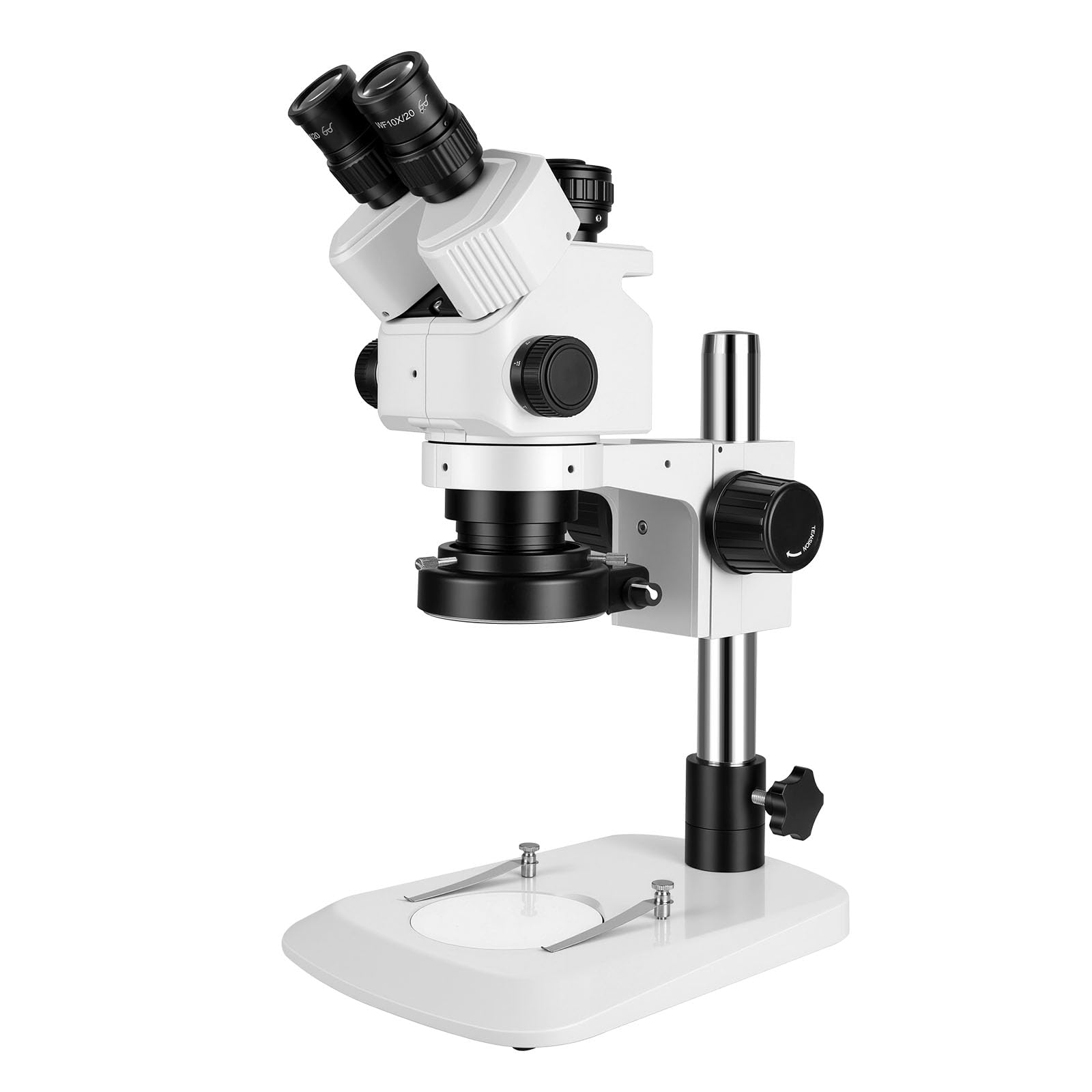 Photo 1 of ZTEEERS Professional Trinocular Stereo Zoom Microscope,with 56-Bulb LED Ring Light,6X-45X Magnification,WF10X Eyepieces,0.6X-4.5X Zoom Objective, 0.5X CTV Trinocular High Definition Adapter