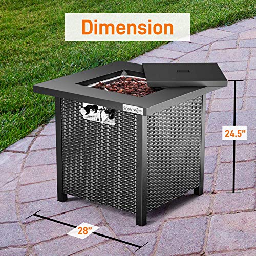 SereneLife Outdoor Propane Fire Pit TableCSA Approved Safe 40,000 BTU