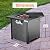 SereneLife Outdoor Propane Fire Pit Table - 40,000 BTU Square Gas Fire Table with Steel Top, Rattan-Style Panels, 6.6 lbs Lava Rock Set, Pulse Ignition for Patio & Backyard Heating, 28 x 28 x 24 in