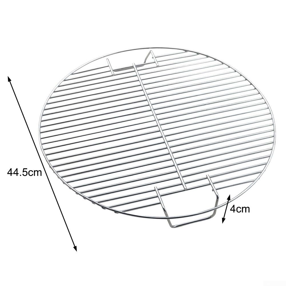 Grille ronde en acier inoxydable conçue pour une cuisson efficace en plein air parfaitement dimensionnée à 44 à 5 cm