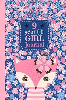 9 Year Old Girl Journal: Cute Happy Birthday Notebook Wide Ruled and Blank Framed Sketchbook, Pink Fox Diary for Nine Year Old Kids to Keep Memories, Draw, Write and Sketch