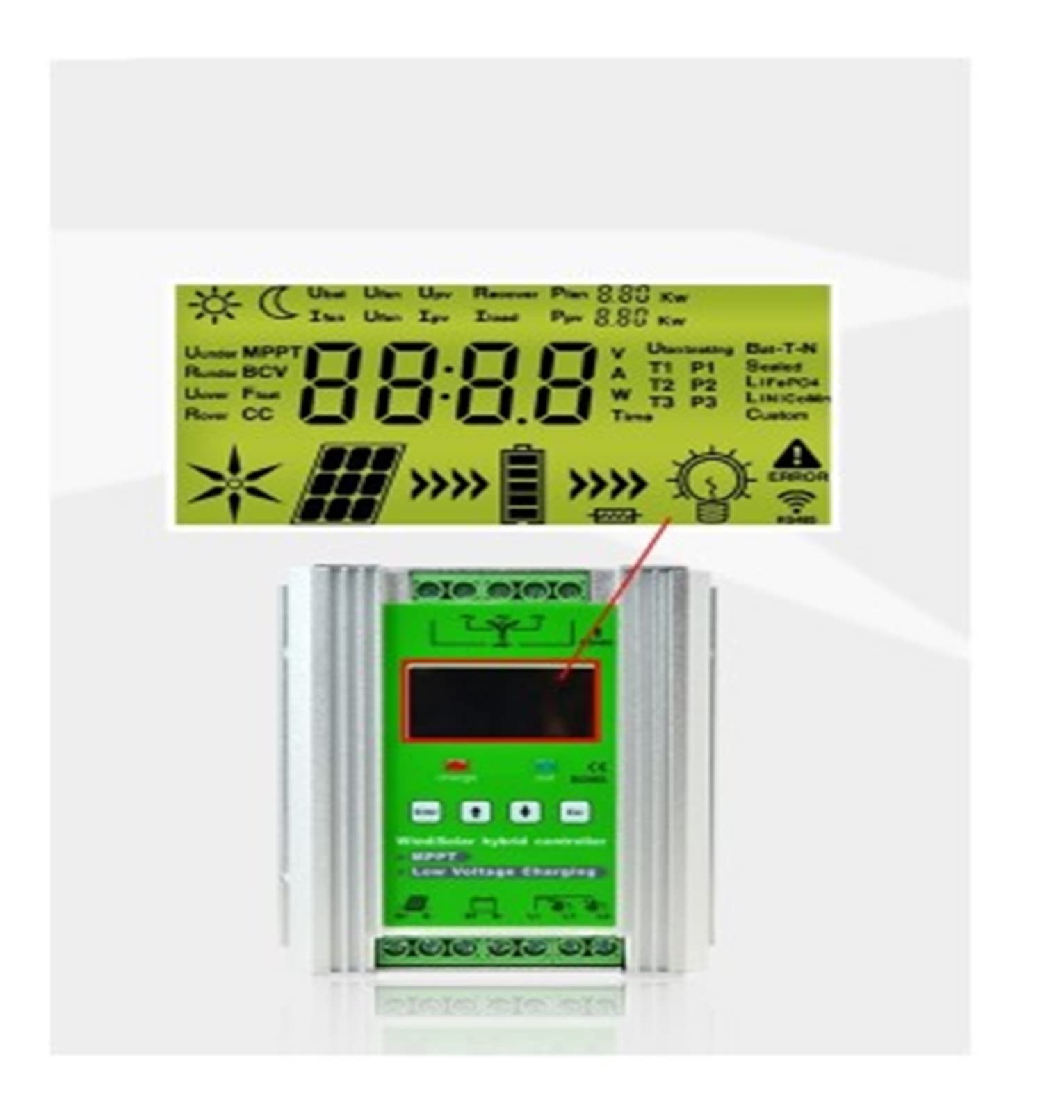 Controlador de Carga Solar, Batería De Litio Plomo-ácido 600 W, Carga Brisa Universal, Controlador Alumbrado Público Complementario MPPT Boost Eólica-Solar