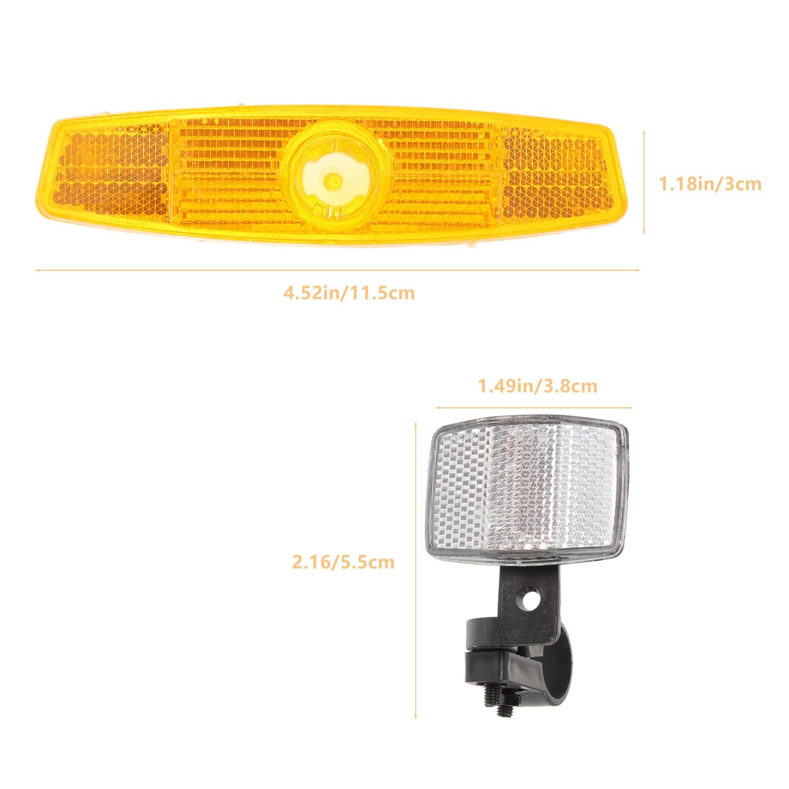 Happyyami 1Set Bike Reflectors for Night Riding Durable Reflective Front Rear Lens Accessories for Enhanced Visibility Adult Bikes Essential Safety Gear for Cyclists