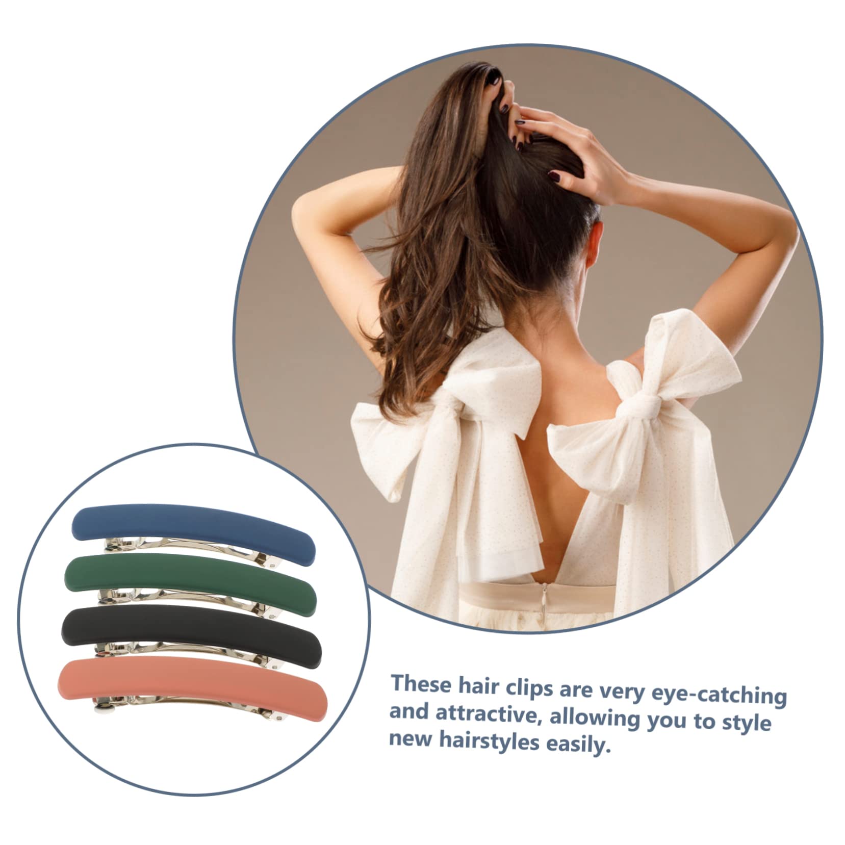 MAGICLULU 5 Sets Französische Haarspangen Für Frauen Pferdeschwanzhalter Haarspangen Federn 4 Stück * 5
