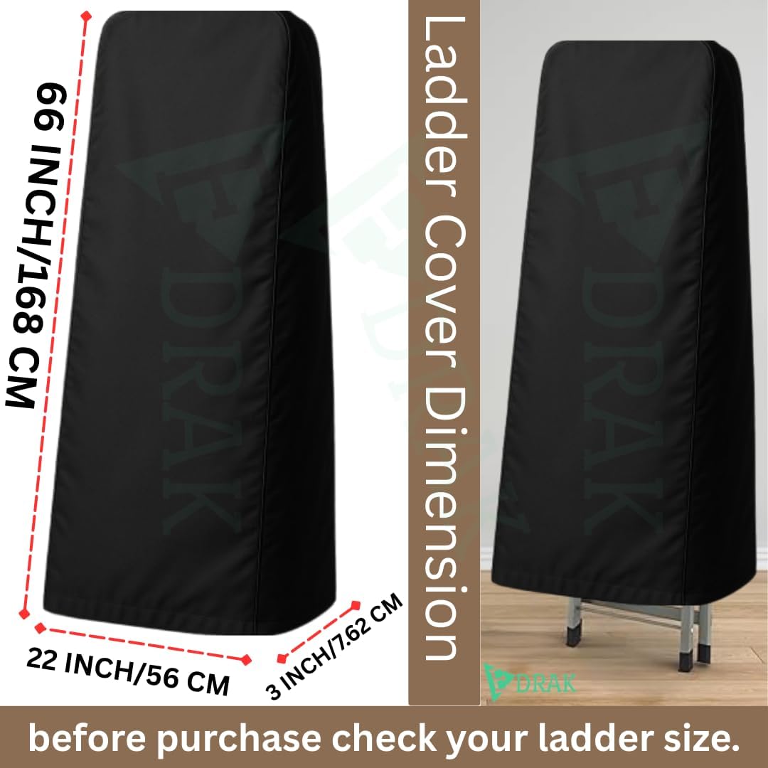 EDRAK Foldable 4 & 5 Step Ladder Cover | Dustproof & Waterproof Protective Cover for Step Ladder | Heavy Duty Fabric | Drawstring Closure | Easy to Store & Wash