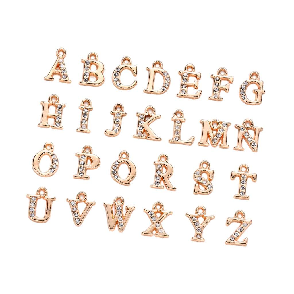 A-Z Letter Charms Alphabet Beads DIY Earring Bracelets Gift for Women Gold-image-36