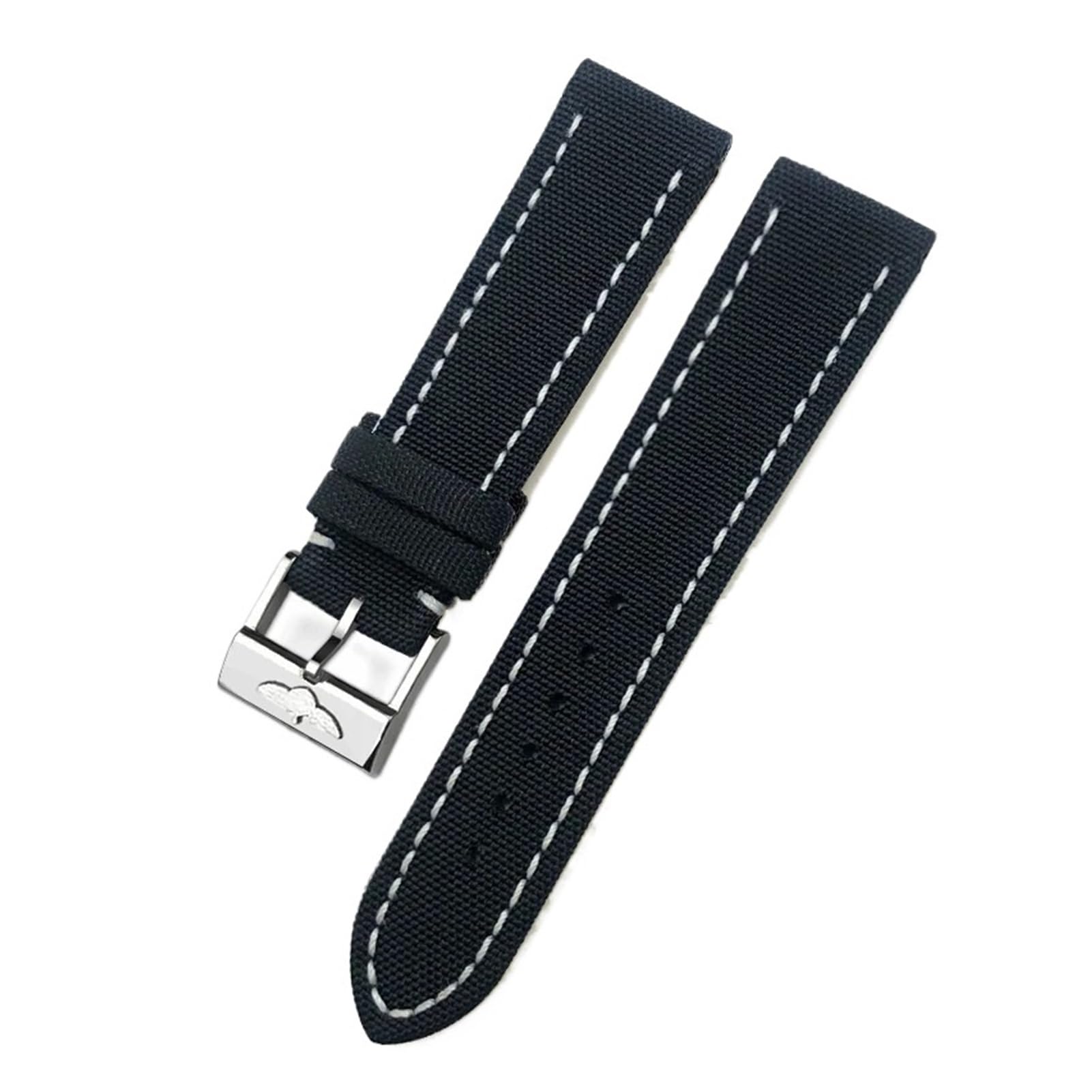 Compatible con Breitling Superocean Navitimer Avenger Compatible con Omega Compatible con Correa de Reloj Tissot(Black White-Black,22mm)