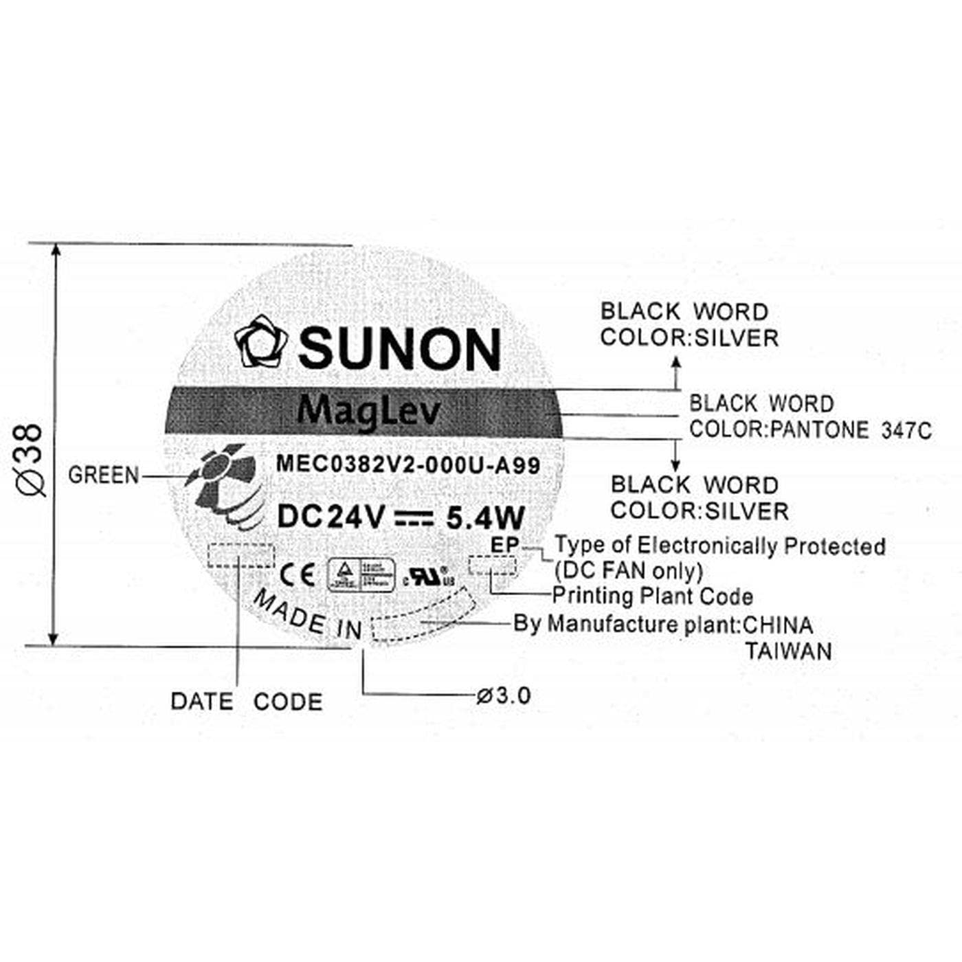 Ventilatore Assiale SUNON 120x120x38 Mm, 24V, 197 M³/h, 44 DBA - Modello MEC0382V2-A99 Per Raffreddamento Elettronico - Foto 11