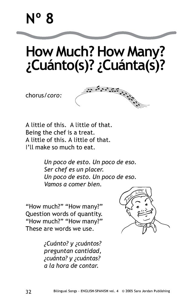 Bilingual Songs, English-Spanish, Volume 4 -- Book & CD: v. 4