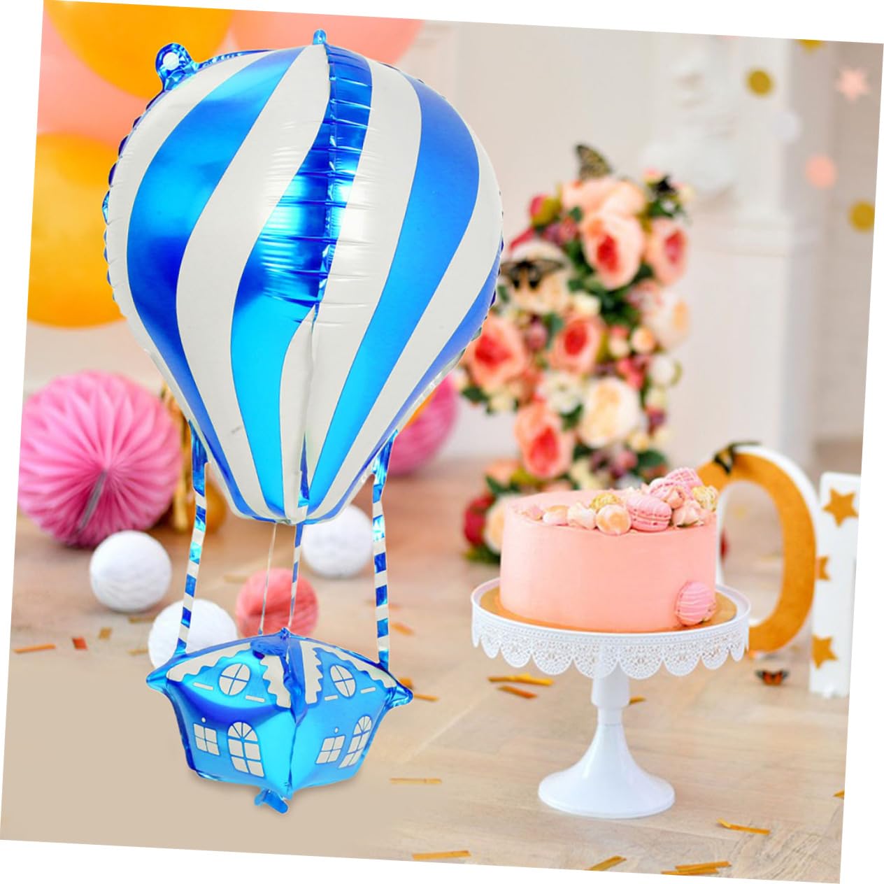 SOLUSTRE 40 Pièces Ballons Aluminium Forme Montgolfière Décorations Flottantes Réutilisables pour Anniversaire Noël Halloween
