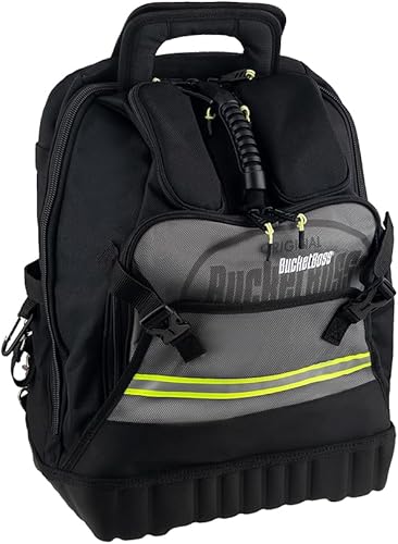 Miniatura 6 de Bucket Boss Paquete de herramientas de alta visibilidad Pro Tech con empuñaduras de mango StayPut, parte inferior de goma moldeada impermeable,