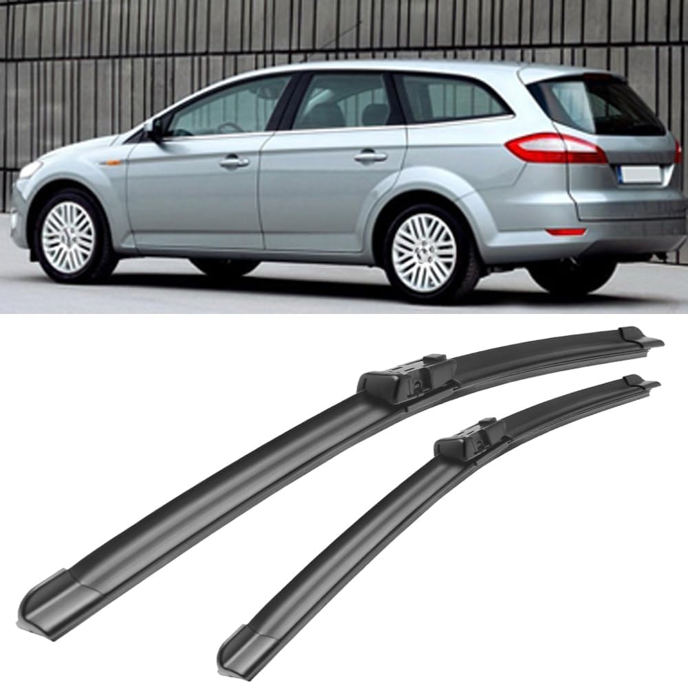 RESKIU Car Front Windshield Wiper Blade Set Replacement for Ford Mondeo Estate 2007-2014, All Season Windscreen Wipers Quiet Easy Installation