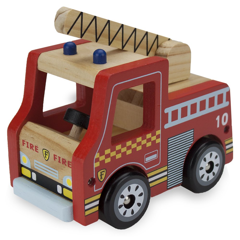 Imagination Generation Wooden Wheels Natural Beech Wood Fire Engine by Red