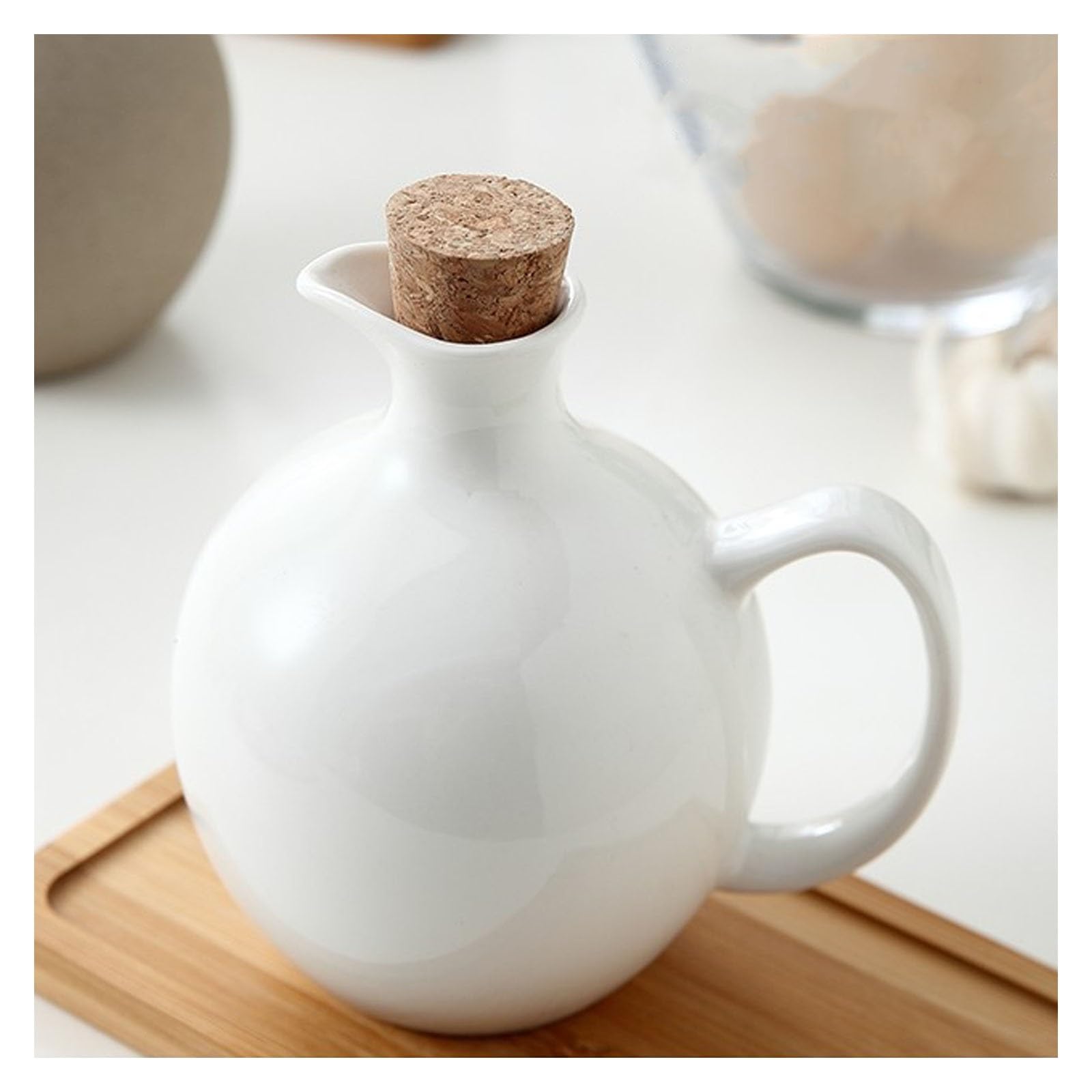 Juego de botellas dispensadoras de aceite de cerámica, 2 tarros de vinagre y especias, dispensador de condimentos perfecto para almacenamiento de salsas, vinagre y jarabes de café