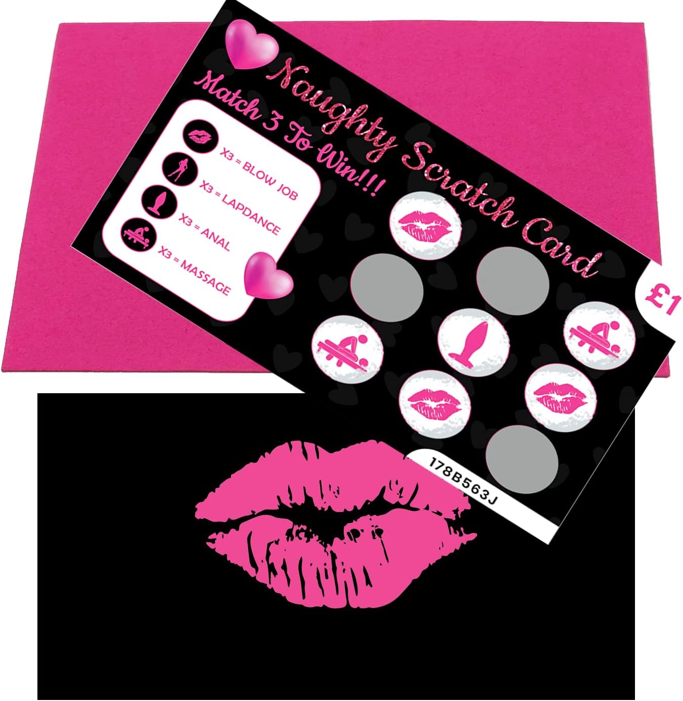 Naughty Gift For Him Sexy Scratch Card Scratch Off Card With Envelope Sexy Stocking Filler Gift For Boyfriend Husband Partner (Blow Job)