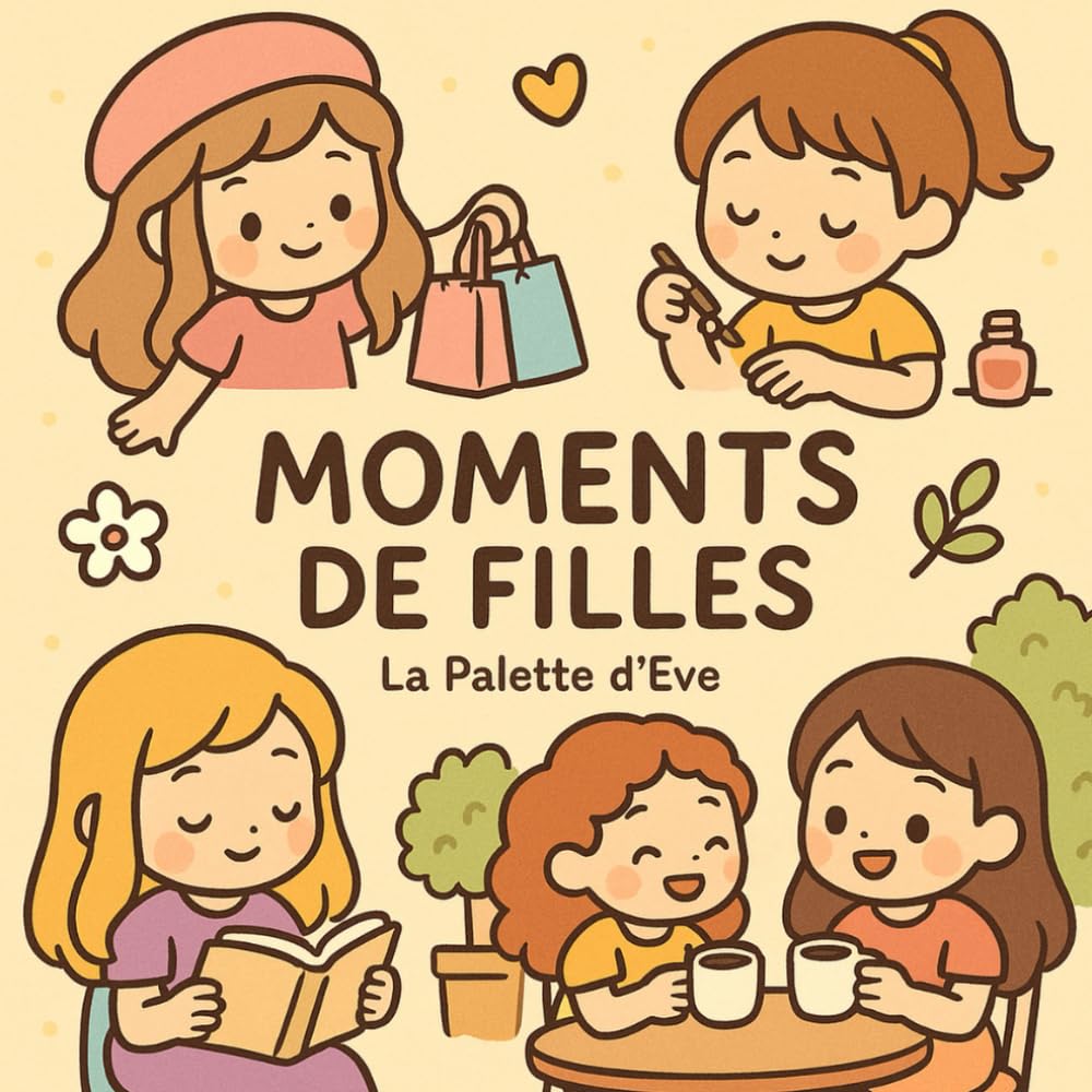 Moments de filles – Livre de coloriage kawaii pour se détendre: Moments de filles – Un univers doux et féminin à colorier