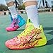 Basketball Shoes for Womens Mens Colorful Volleyball Fashion High Top Breathable Lightweight Grip Indoor Outdoor Sport Sneakers for Unisex Pink Yellow Size 6