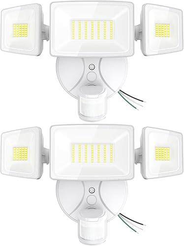 Onforu Paquete de 2 luces LED con sensor de movimiento de 65 W, 6500 lúmenes, 6500 K, IP65, impermeables, luces de seguridad, luces de inundación