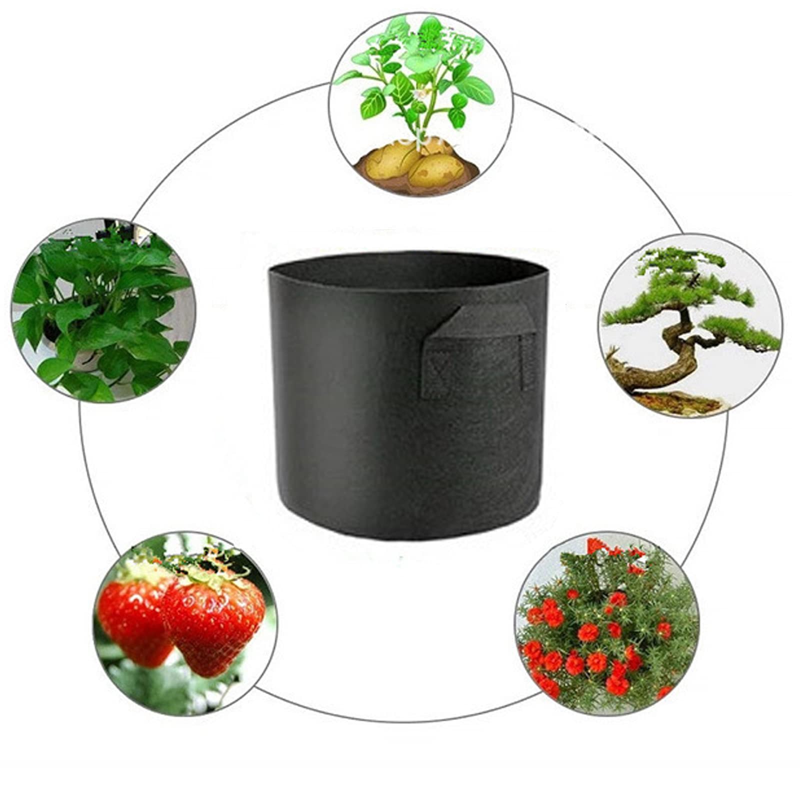 Sacs de Plantation de Jardin, Non Tissés Sacs de Culture pour Pommes de Terre, Sac de Legumes Sac de Plantes à poignées pour Légumes avec poignées Robustes, 30 gallons