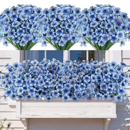 Image of AmyHomie 20 PCS Artificial Flowers for Outdoors, UV Resistant Fake Plants